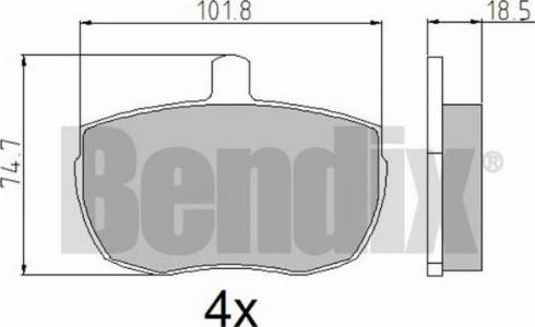 BENDIX 510057 - Brake Pad Set, disc brake autospares.lv