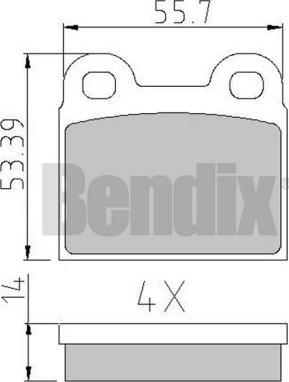 BENDIX 510007 - Brake Pad Set, disc brake autospares.lv