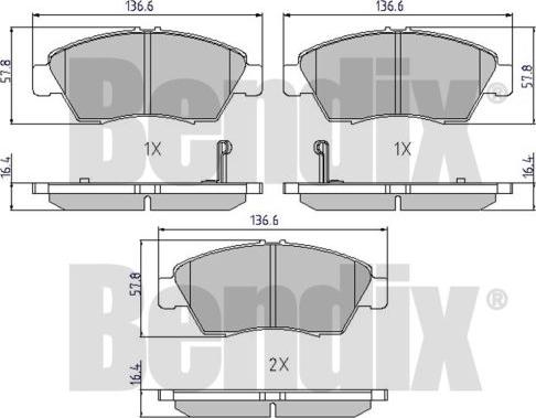 BENDIX 510080 - Brake Pad Set, disc brake autospares.lv