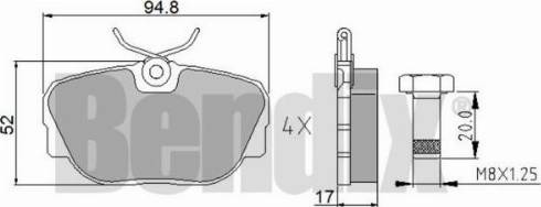 BENDIX 510034 - Brake Pad Set, disc brake autospares.lv