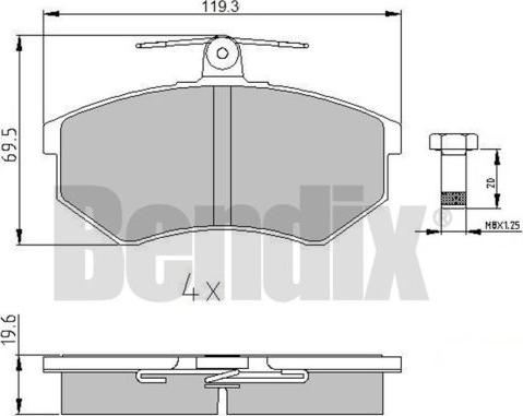 BENDIX 510030 - Brake Pad Set, disc brake autospares.lv