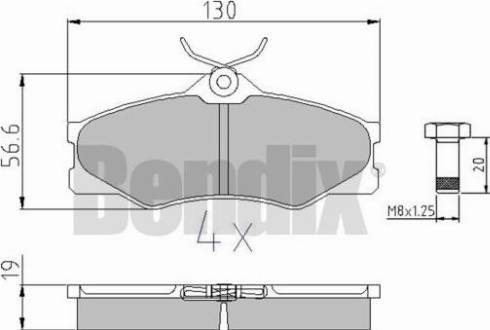 BENDIX 510020 - Brake Pad Set, disc brake autospares.lv