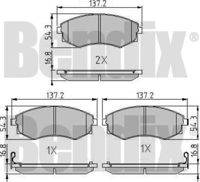 BENDIX 510072 - Brake Pad Set, disc brake autospares.lv