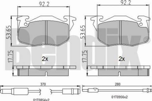 BENDIX 510195 - Brake Pad Set, disc brake autospares.lv