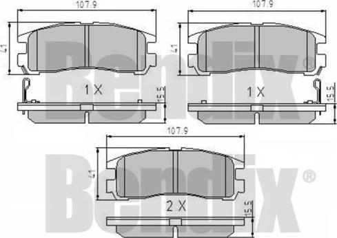 BENDIX 510142 - Brake Pad Set, disc brake autospares.lv