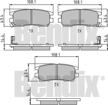 BENDIX 510147 - Brake Pad Set, disc brake autospares.lv