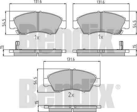 BENDIX 510155 - Brake Pad Set, disc brake autospares.lv