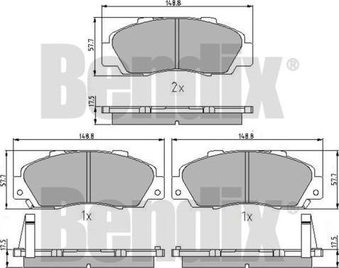 BENDIX 510157 - Brake Pad Set, disc brake autospares.lv