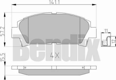 BENDIX 510163 - Brake Pad Set, disc brake autospares.lv