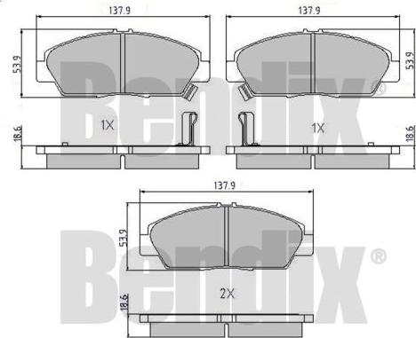 BENDIX 510162 - Brake Pad Set, disc brake autospares.lv