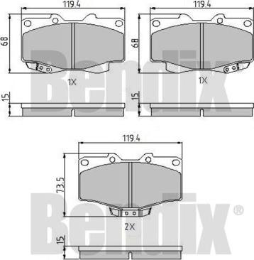 BENDIX 510105 - Brake Pad Set, disc brake autospares.lv