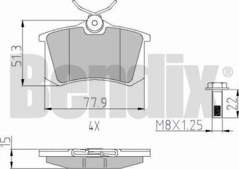 BENDIX 510106 - Brake Pad Set, disc brake autospares.lv