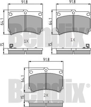 BENDIX 510135 - Brake Pad Set, disc brake autospares.lv