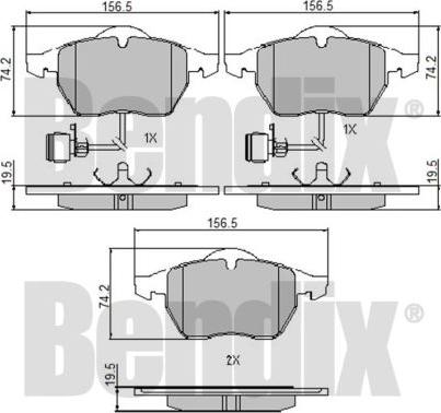 BENDIX 510174 - Brake Pad Set, disc brake autospares.lv