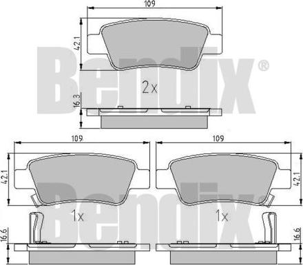 BENDIX 510855 - Brake Pad Set, disc brake autospares.lv