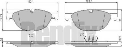 BENDIX 510860 - Brake Pad Set, disc brake autospares.lv