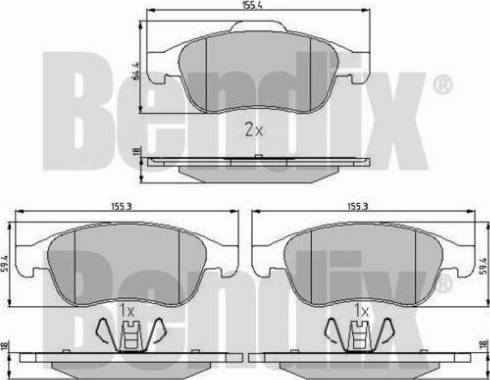 BENDIX 510867 - Brake Pad Set, disc brake autospares.lv