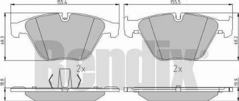 BENDIX 510804 - Brake Pad Set, disc brake autospares.lv