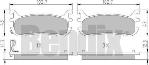 BENDIX 510819 - Brake Pad Set, disc brake autospares.lv