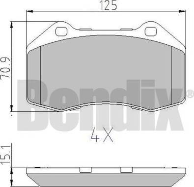 BENDIX 510816 - Brake Pad Set, disc brake autospares.lv