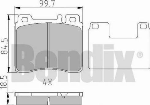 BENDIX 510839 - Brake Pad Set, disc brake autospares.lv