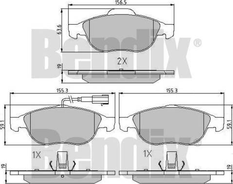 BENDIX 510831 - Brake Pad Set, disc brake autospares.lv