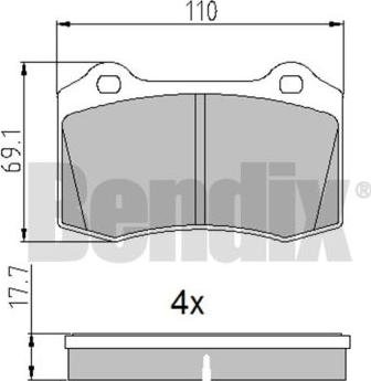 BENDIX 510833 - Brake Pad Set, disc brake autospares.lv