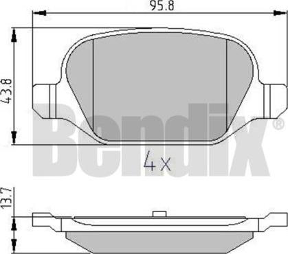 BENDIX 510832 - Brake Pad Set, disc brake autospares.lv