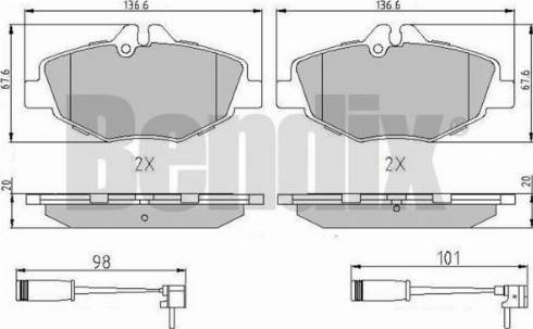 BENDIX 510837 - Brake Pad Set, disc brake autospares.lv