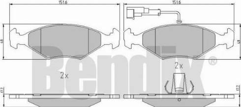 BENDIX 510822 - Brake Pad Set, disc brake autospares.lv