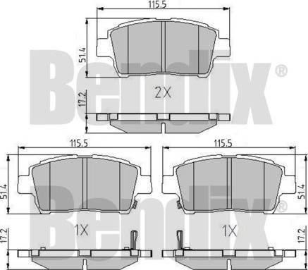 BENDIX 510879 - Brake Pad Set, disc brake autospares.lv