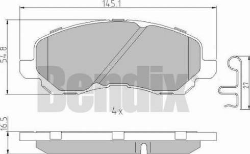 BENDIX 510874 - Brake Pad Set, disc brake autospares.lv