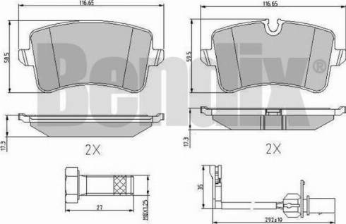 BENDIX 510875 - Brake Pad Set, disc brake autospares.lv