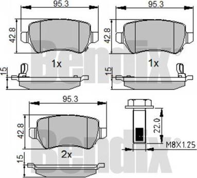 BENDIX 510399 - Brake Pad Set, disc brake autospares.lv