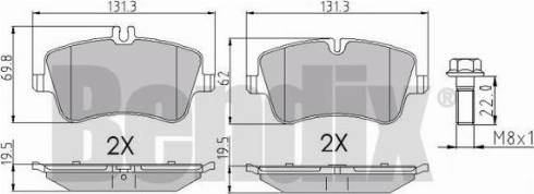 BENDIX 510395 - Brake Pad Set, disc brake autospares.lv