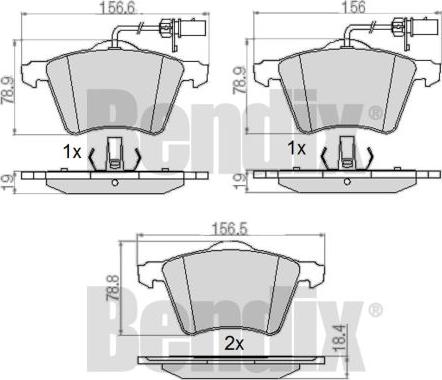 BENDIX 510398 - Brake Pad Set, disc brake autospares.lv