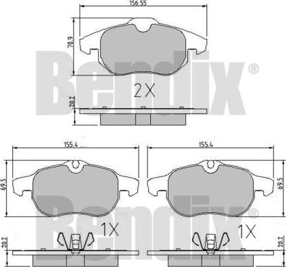 BENDIX 510393 - Brake Pad Set, disc brake autospares.lv