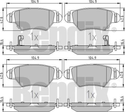 BENDIX 510341 - Brake Pad Set, disc brake autospares.lv