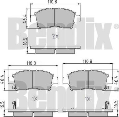 BENDIX 510358 - Brake Pad Set, disc brake autospares.lv