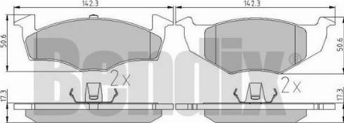 BENDIX 510307 - Brake Pad Set, disc brake autospares.lv