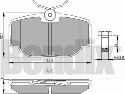 BENDIX 510314 - Brake Pad Set, disc brake autospares.lv