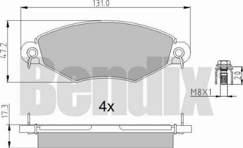 BENDIX 510384 - Brake Pad Set, disc brake autospares.lv