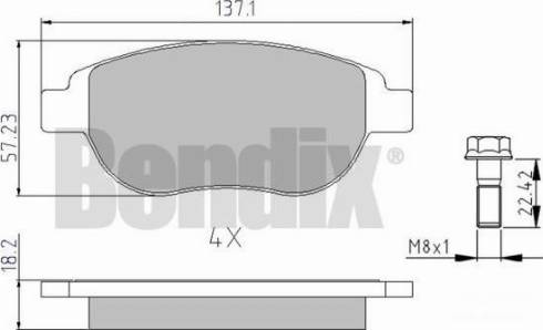 BENDIX 510381 - Brake Pad Set, disc brake autospares.lv