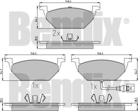 BENDIX 510383 - Brake Pad Set, disc brake autospares.lv