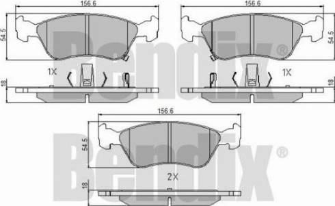 BENDIX 510339 - Brake Pad Set, disc brake autospares.lv