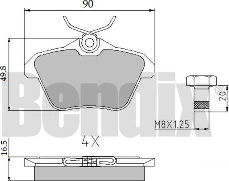 BENDIX 510323 - Brake Pad Set, disc brake autospares.lv