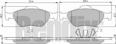 BENDIX 510374 - Brake Pad Set, disc brake autospares.lv