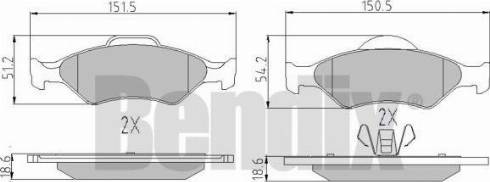 BENDIX 510375 - Brake Pad Set, disc brake autospares.lv