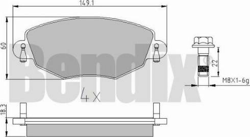 BENDIX 510371 - Brake Pad Set, disc brake autospares.lv