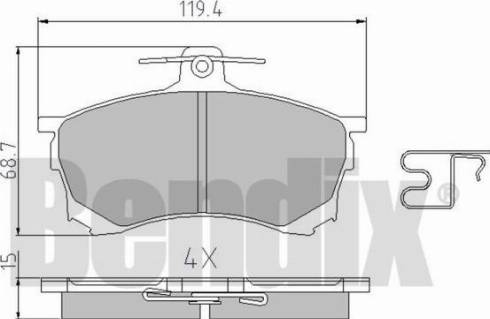 BENDIX 510294 - Brake Pad Set, disc brake autospares.lv